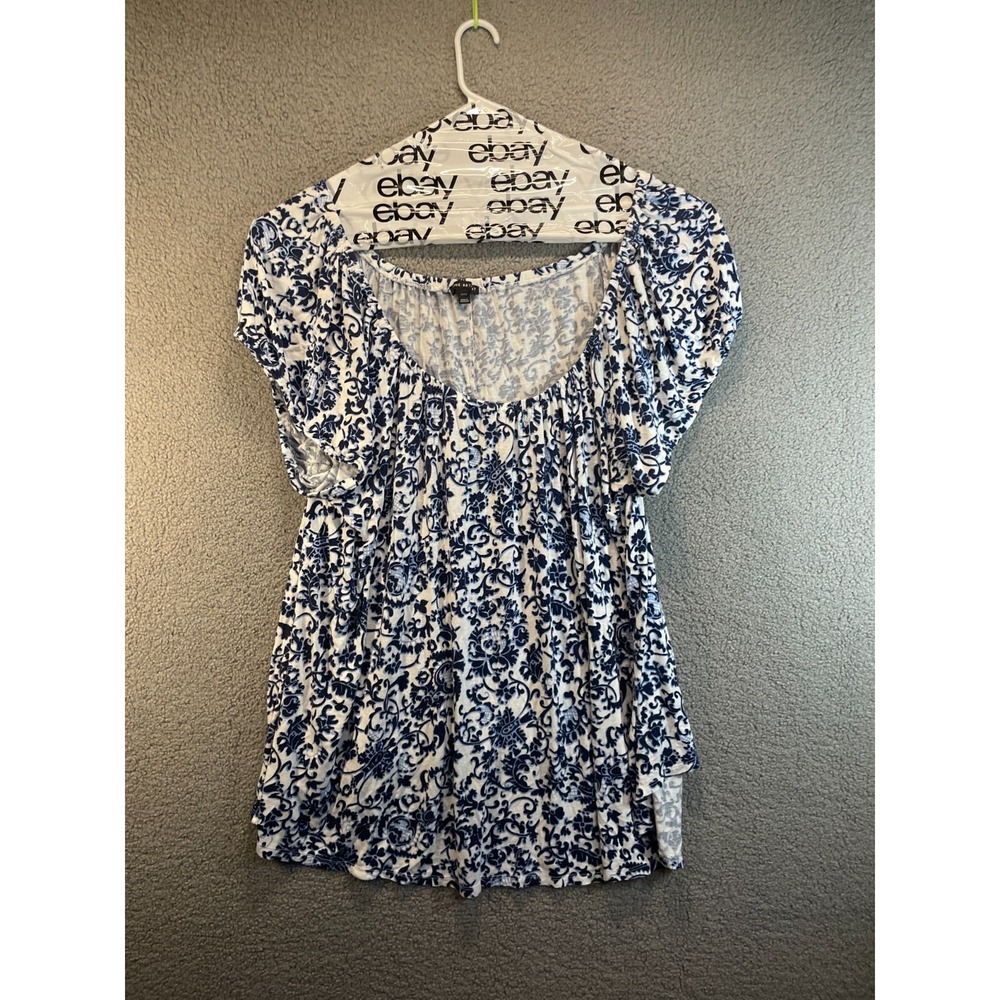 Women Shirt Plus Size 34/36 Cotton Comfort Scoop Neck